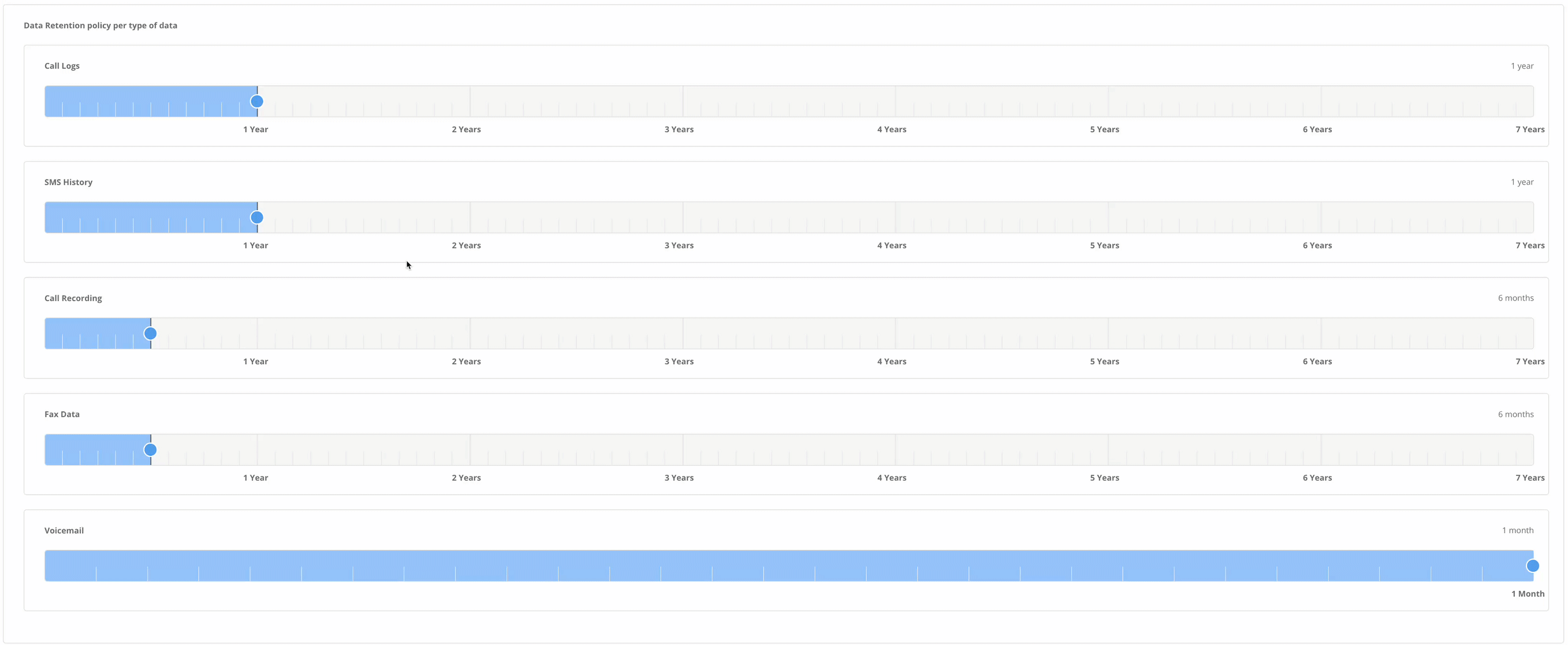 Selecting retenion duration per data type.gif